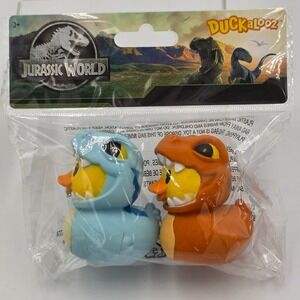 Disney Duckalooz Jurassic T-Rex & Blue Rubber Duck Set of 2 - New In Package